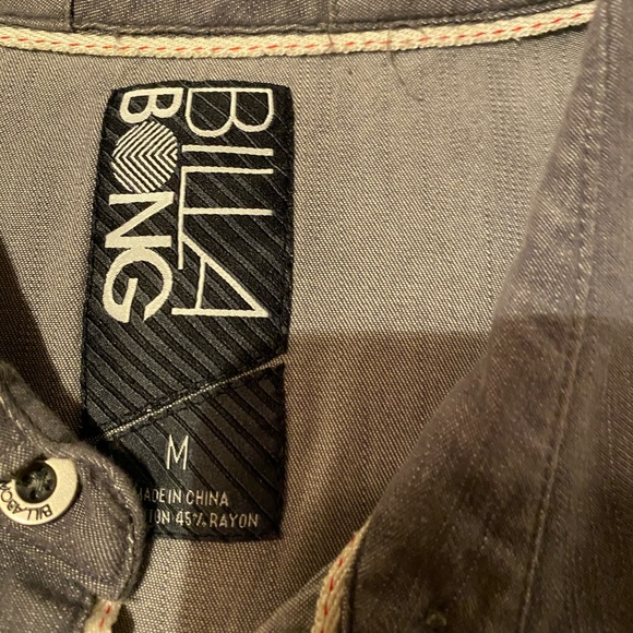 Billabong,grey, medium ,button down ,long sleeve - Picture 2 of 5